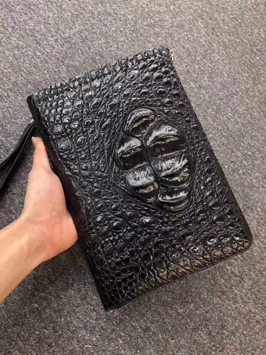 Genuine Crocodile Skin Bone Leather Small Ipad Case,Clutch Bag