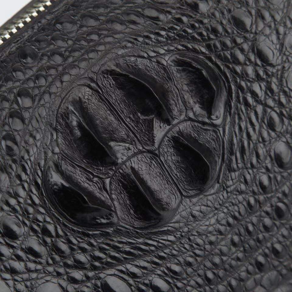 Mens Black Crocodile Leather Handy Clutch Bag
