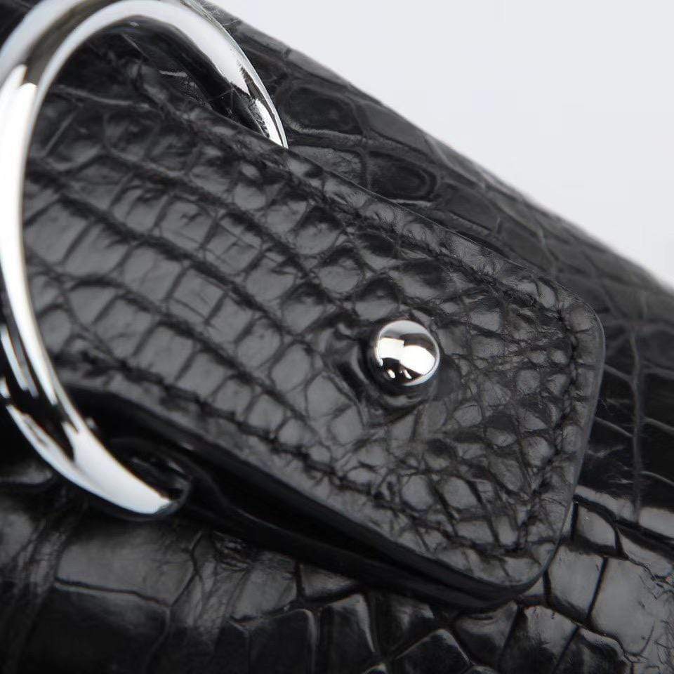 Mens Black Crocodile Leather Handy Clutch Bag