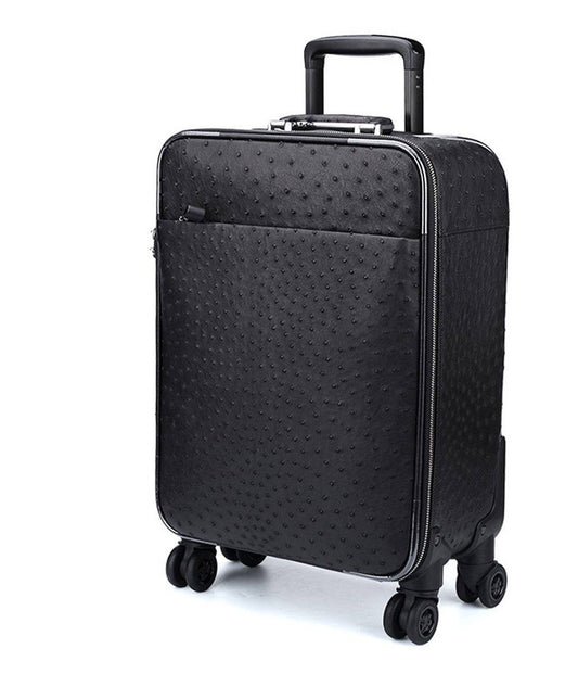 Ostrich Leather 4-Wheeled Travelling Luggage Bags