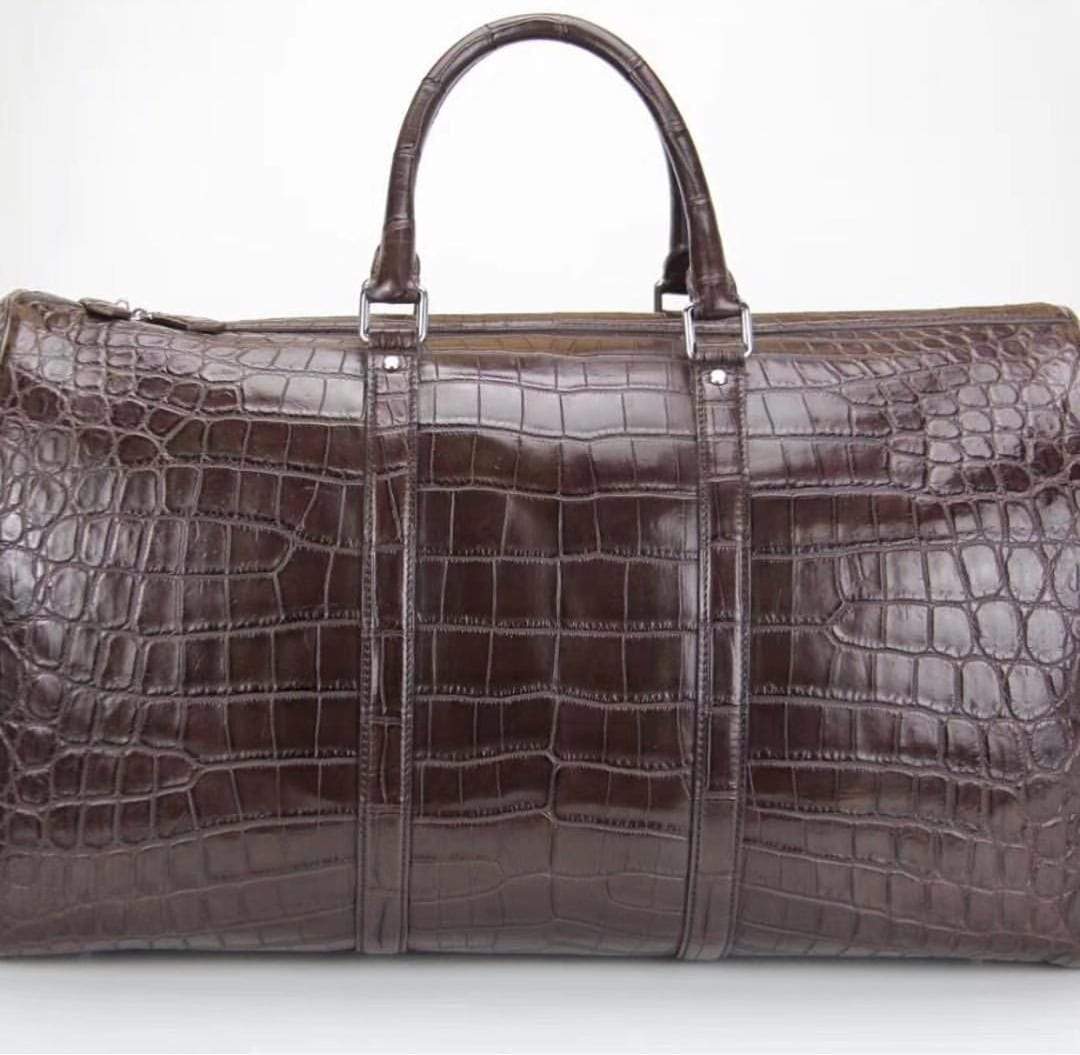 Preorder Genuine Siamese Crocodile Bone Leather Travel Bag