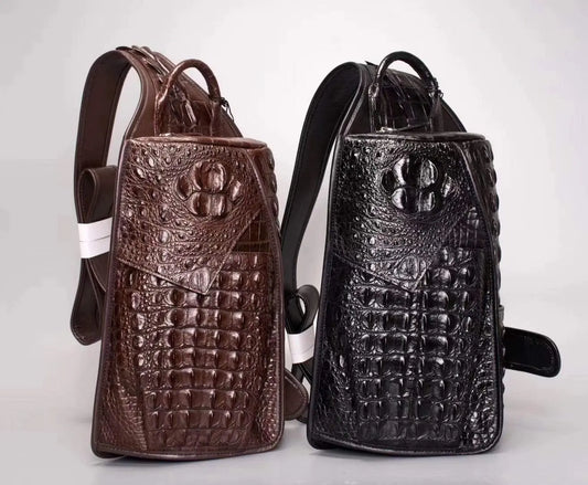 Preorder Sling Bag,Genuine Crocodile Leather Large Shoulder Chest Pack Crossbody Bag Travel Daypack