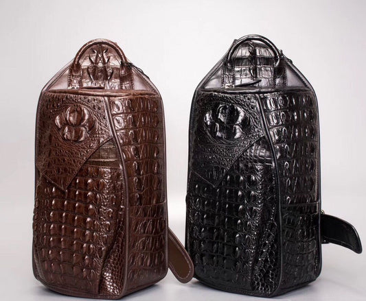 Preorder Sling Bag,Genuine Crocodile Leather Large Shoulder Chest Pack Crossbody Bag Travel Daypack