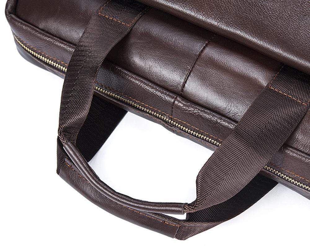 Rossie Viren Pebbled Leather Soft Business Briefcase For Men