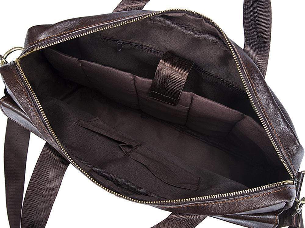 Rossie Viren Pebbled Leather Soft Business Briefcase For Men
