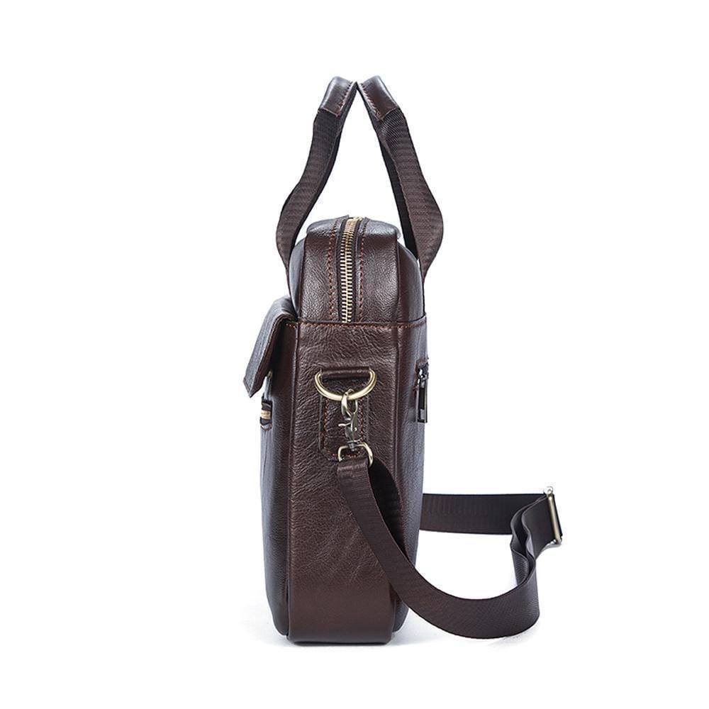 Rossie Viren Pebbled Leather Soft Business Briefcase For Men