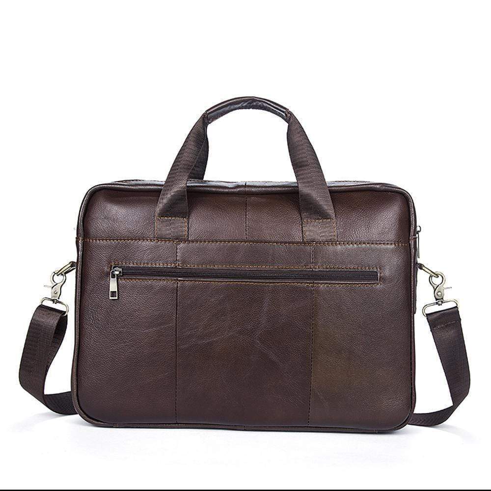 Rossie Viren Pebbled Leather Soft Business Briefcase For Men