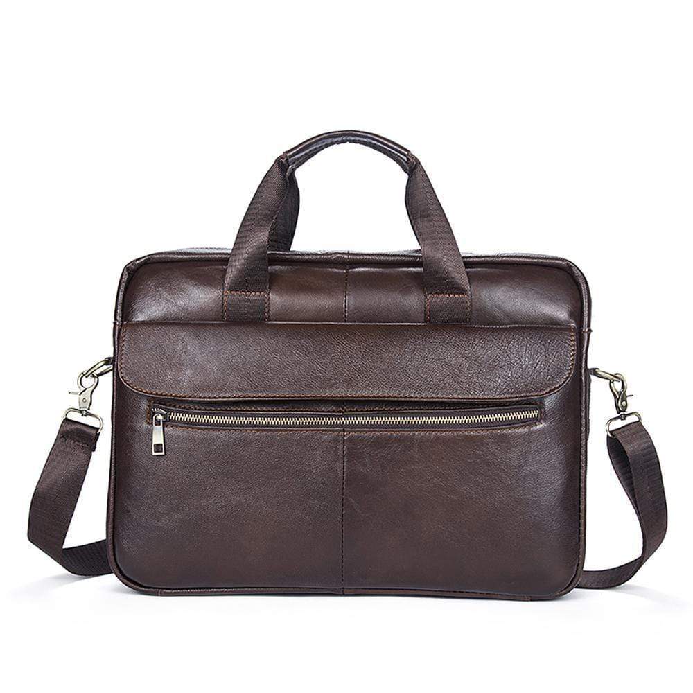 Rossie Viren Pebbled Leather Soft Business Briefcase For Men