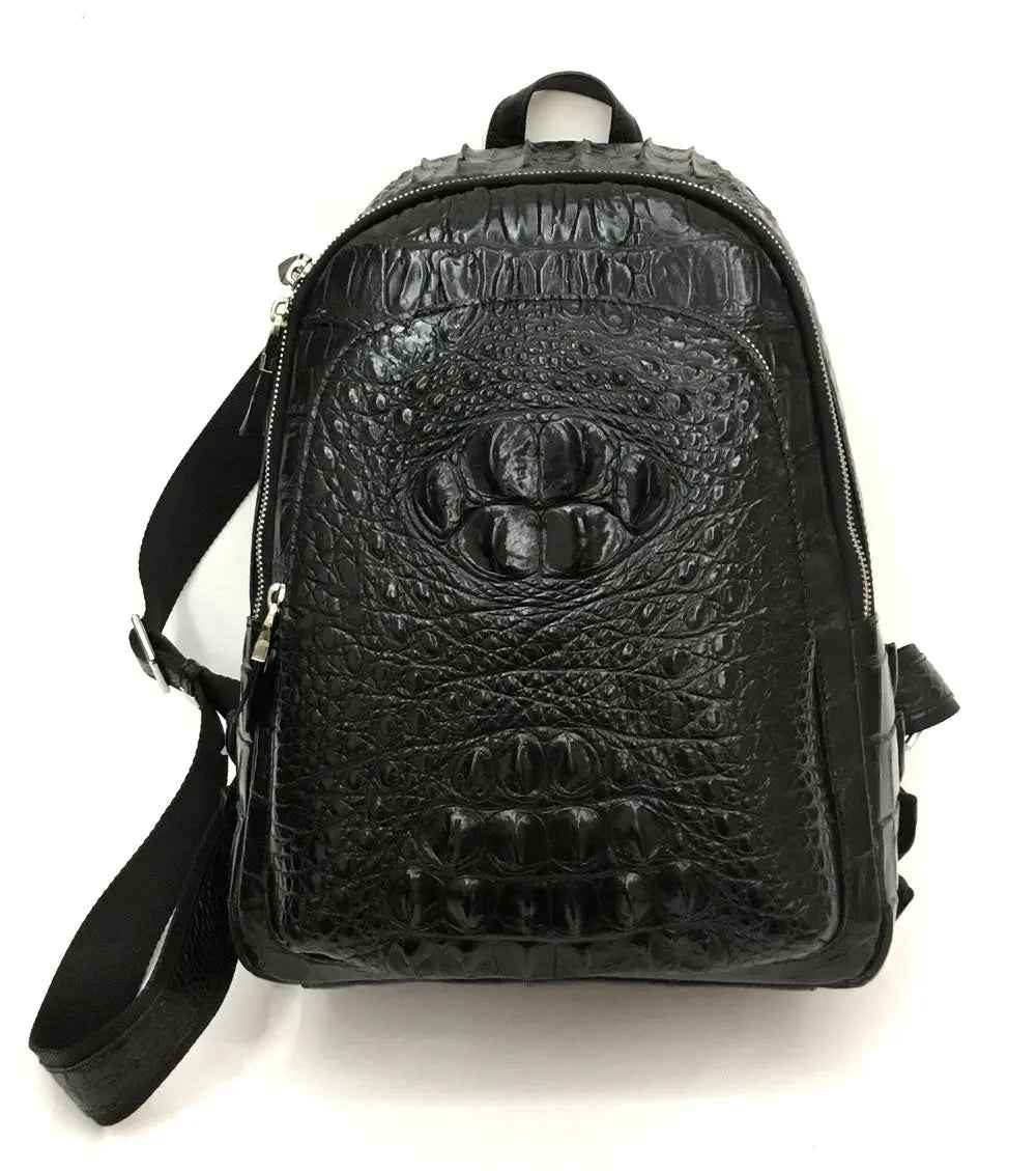 Rossie Viren Unisex Crocodile Skin Leather Backpack