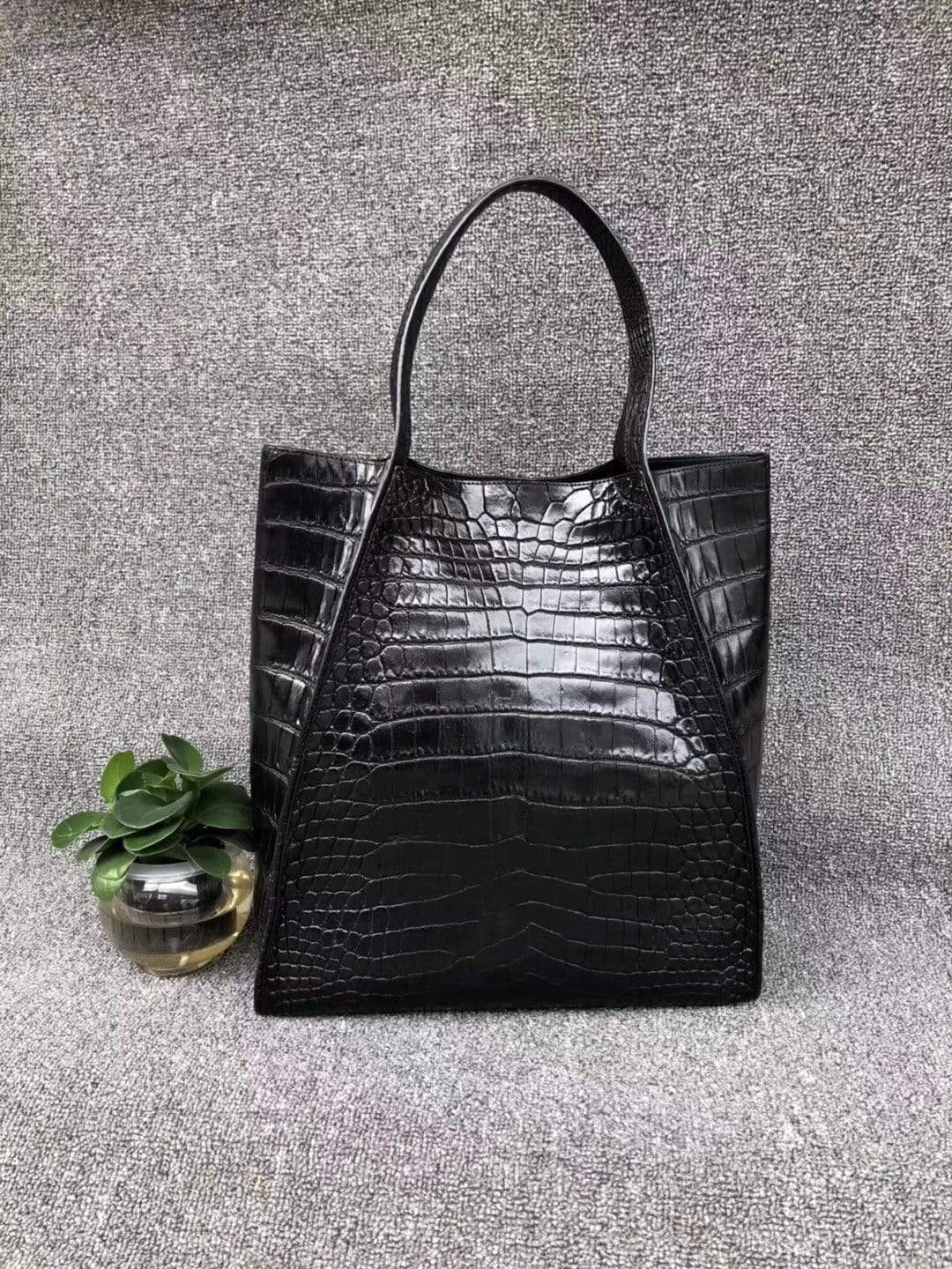 Unisex Crocodile Belly Leather Small Hobo Bags
