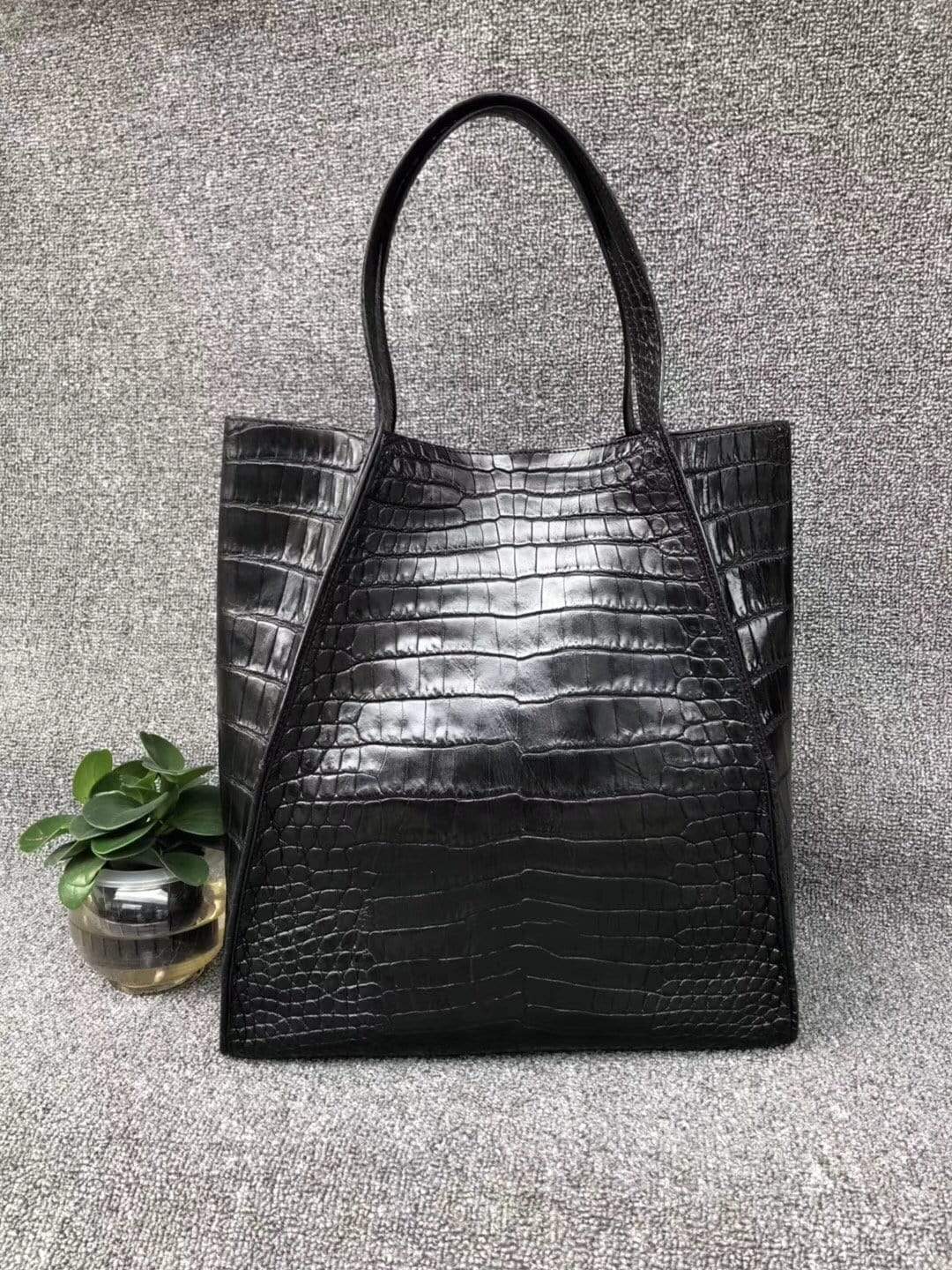 Unisex Crocodile Belly Leather Small Hobo Bags