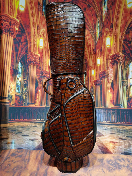 Vintage Brown Nile Crocodile Belly Leather Golf Bags ,Golf Sets , Golf Cart Bags & Golf Stand Bags