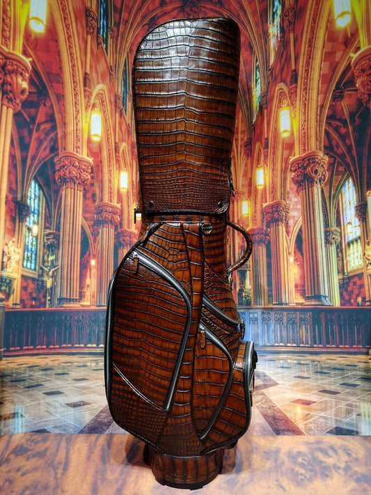 Vintage Brown Nile Crocodile Belly Leather Golf Bags ,Golf Sets , Golf Cart Bags & Golf Stand Bags
