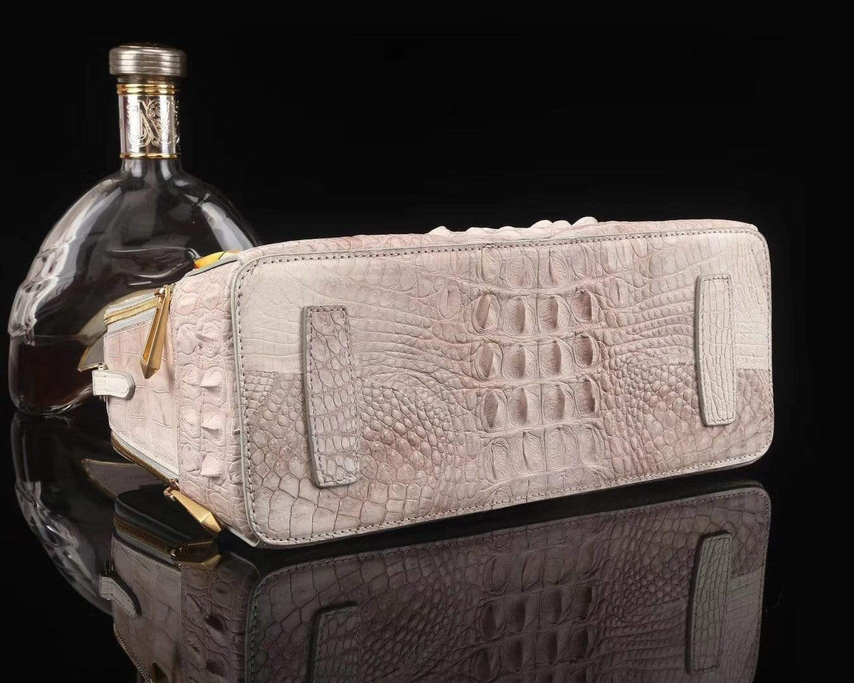 Women's Genuine Crocodile Bone Leather Shoulder Satchel Bag