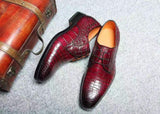 Genuine Crocodile Goodyear Welted Formal Derby Shoes