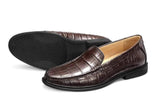 Genuine Crocodile Leather Penny Casual Loafers  Slip-On Shoes