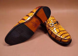 Genuine Crocodile Leather Penny Loafers  Slip-On Shoes