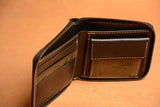 Handmade US Horween Shell Cordovan Leather Short Wallet Zip Wallets