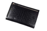 Luxury Mens Casual Business Clutch Bag Crocodile leather Zipper Envelope Long Wallet Slim Handbags Male Purse