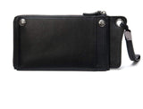 Men's Long Wallet Zipper Mobile Phone Bag Soft Leather Business Casual  Strap Bag