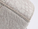 Womens Himalaya White Genuine Crocodile Leather Top Handle Bag